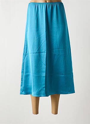 Jupe longue coupe droite bleu TOUPY femme