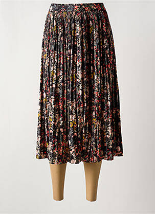 Jupe mi-longue fermeture zippée au dos noir SCOTCH & SODA femme