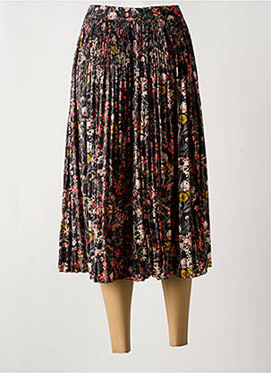 Jupe mi-longue fermeture zippée au dos noir SCOTCH & SODA femme