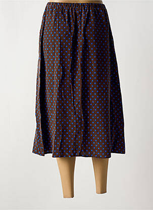Jupe mi-longue taille normale marron TOUPY femme