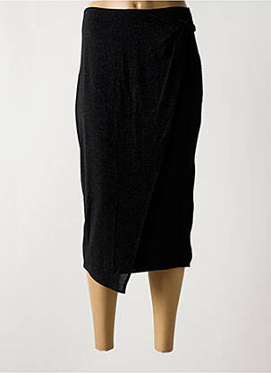 Jupe mi-longue fermeture zip latéral noir KOCCA femme