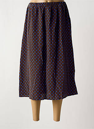 Jupe mi-longue marron TOUPY pour femme