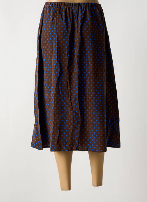 Jupe mi-longue marron TOUPY pour femme