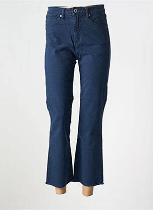 Pantalon 7/8 fermeture zippée sous rabat boutonné bleu DENIM STUDIO femme