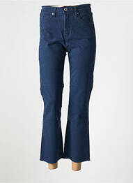Pantalon 7/8 fermeture zippée sous rabat boutonné bleu DENIM STUDIO femme