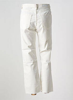 Pantalon 7/8 fermeture zippée sous rabat boutonné blanc DENIM STUDIO femme