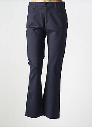 Pantalon flare fermeture zippée sous rabat boutonné bleu DENIM STUDIO femme