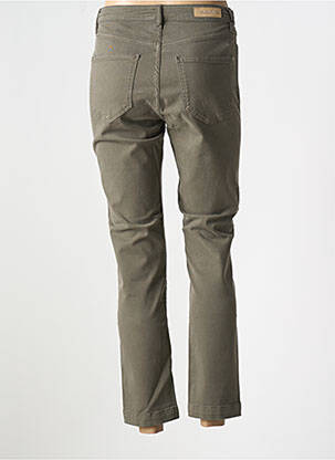 Pantalon 7/8 fermeture zippée sous rabat boutonné vert DENIM STUDIO femme