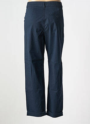 Pantalon droit fermeture zippée sous rabat boutonné bleu FIVE femme