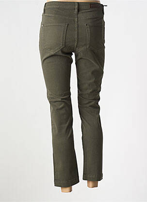Pantalon 7/8 fermeture zippée sous rabat boutonné vert DENIM STUDIO femme