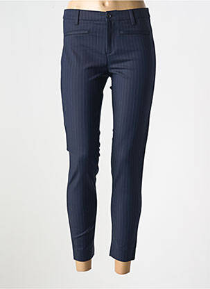 Pantalon 7/8 fermeture zippée sous rabat boutonné bleu DENIM STUDIO femme