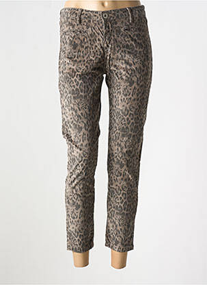 Pantalon 7/8 fermeture zippée sous rabat boutonné beige DENIM STUDIO femme