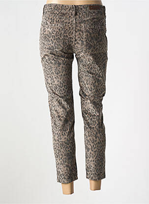 Pantalon 7/8 fermeture zippée sous rabat boutonné beige DENIM STUDIO femme