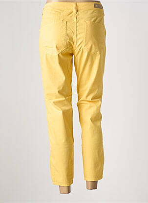 Pantalon 7/8 fermeture zippée sous rabat boutonné jaune DENIM STUDIO femme