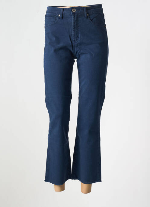 Pantalon 7/8 fermeture zippée sous rabat boutonné bleu DENIM STUDIO femme