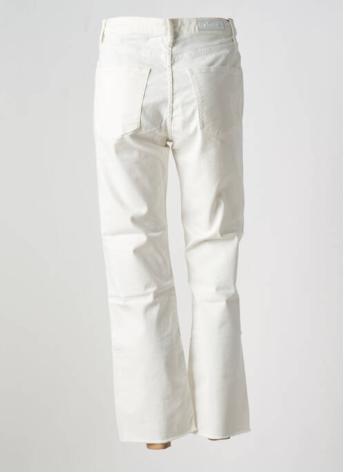 Pantalon 7/8 fermeture zippée sous rabat boutonné blanc DENIM STUDIO femme