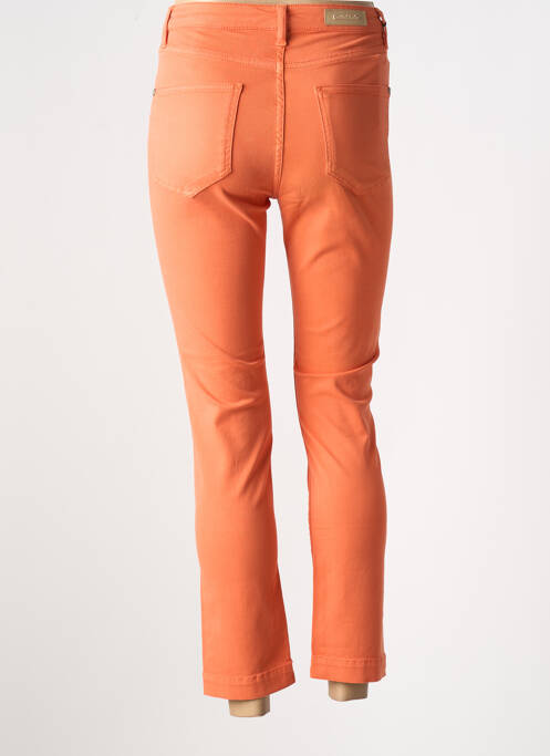 Pantalon 7/8 fermeture zippée sous rabat boutonné orange DENIM STUDIO femme
