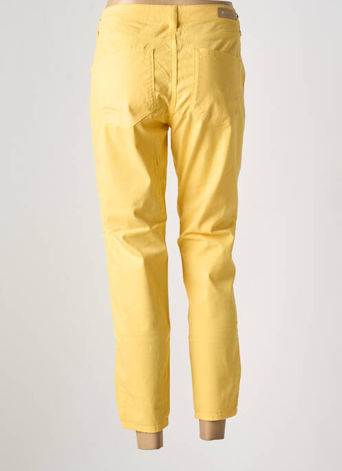 Pantalon 7/8 fermeture zippée sous rabat boutonné jaune DENIM STUDIO femme