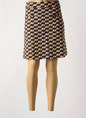 Jupe mi-longue coupe droite marron ZILCH femme