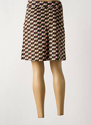 Jupe mi-longue coupe droite marron ZILCH femme