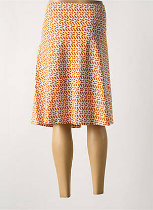 Jupe mi-longue taille élastique jaune ZILCH femme