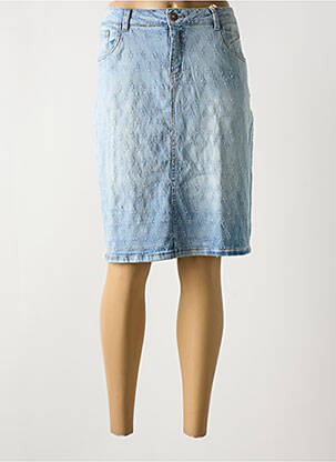 Jupe mi-longue coupe droite bleu CREAM femme