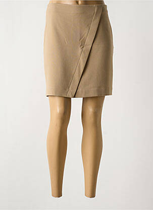Jupe courte coupe droite beige YAYA femme