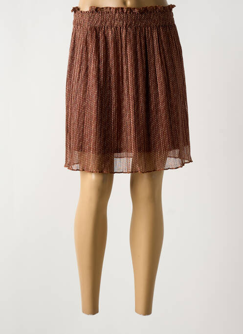 Jupe courte marron YAYA pour femme