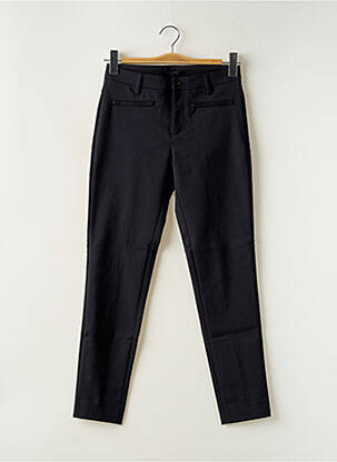 Pantalon slim tissage popeline taille normale noir DENIM STUDIO femme