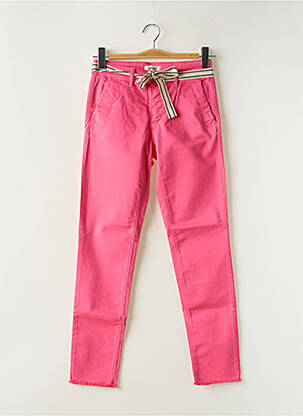 Pantalon chino fermeture zippée sous rabat boutonné taille normale rose FIVE femme