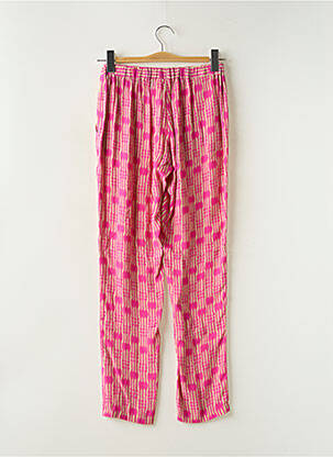 Pantalon droit tissage crêpe taille normale rose HARTFORD femme