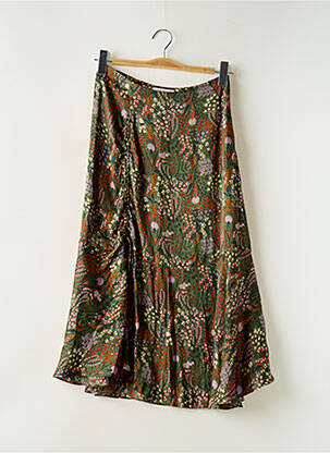 Jupe mi-longue fermeture zip latéral vert SCOTCH & SODA femme