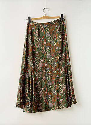 Jupe mi-longue fermeture zip latéral vert SCOTCH & SODA femme