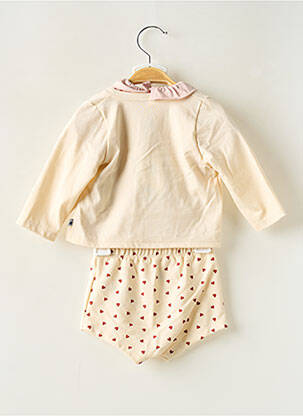 Ensemble short taille élastique beige PETIT BATEAU fille