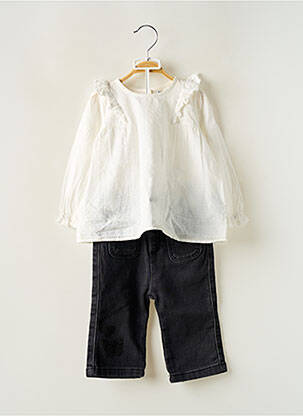 Ensemble pantalon manches longues blanc LOSAN fille