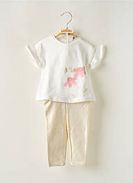 Ensemble pantalon type de haut t-shirt blanc MAYORAL fille