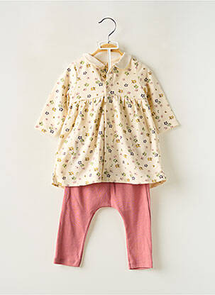 Ensemble pantalon maille fine beige PETIT BATEAU fille
