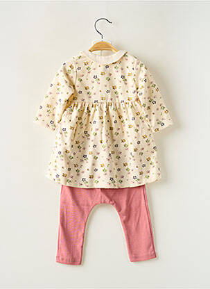 Ensemble pantalon maille fine beige PETIT BATEAU fille