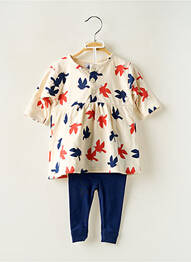 Ensemble pantalon coupe droite bleu PETIT BATEAU fille
