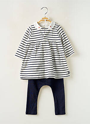 Ensemble short taille élastique bleu PETIT BATEAU fille