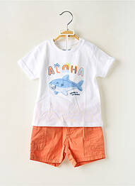 Ensemble short taille ajustable blanc MAYORAL garcon