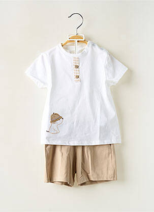 Ensemble short broderie motifs brodés blanc MAYORAL garçon