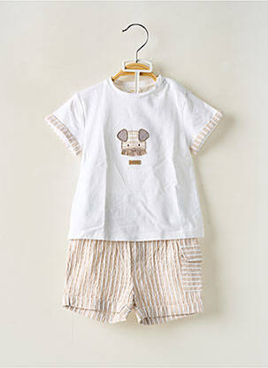 Ensemble short coupe droite blanc MAYORAL garcon