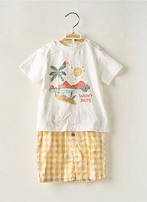 Ensemble short sérigraphie floquée blanc LOSAN garçon