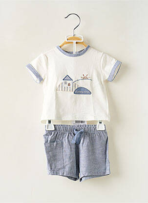 Ensemble short broderie motifs brodés blanc MAYORAL garçon