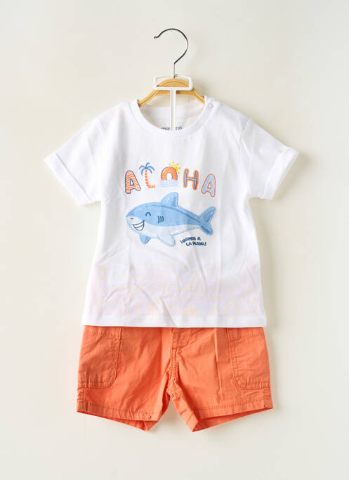 Ensemble short taille ajustable blanc MAYORAL garcon