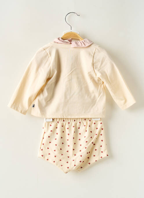 Ensemble short beige PETIT BATEAU pour fille