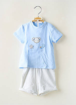 Ensemble short broderie motifs brodés bleu MAYORAL garçon