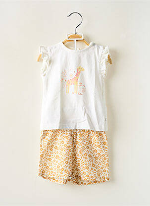 Ensemble short manches courtes blanc NOUKIE'S fille