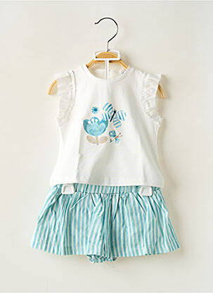 Ensemble jupe manches courtes bleu MAYORAL fille
